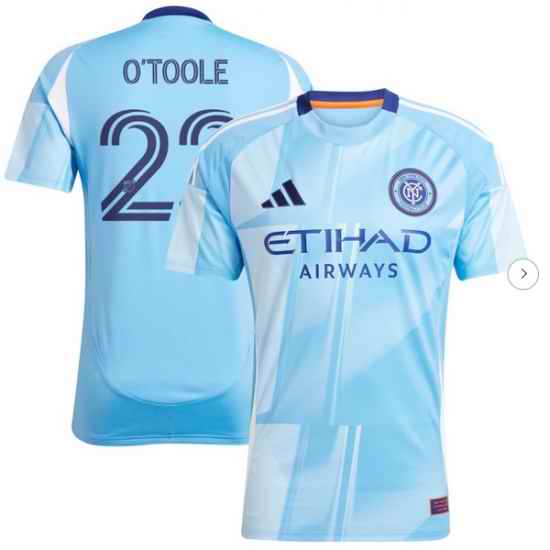 Men's New York City FC Kevin O'Toole adidas Light Blue 2025 The Excelsior Kit Replica Player Jersey